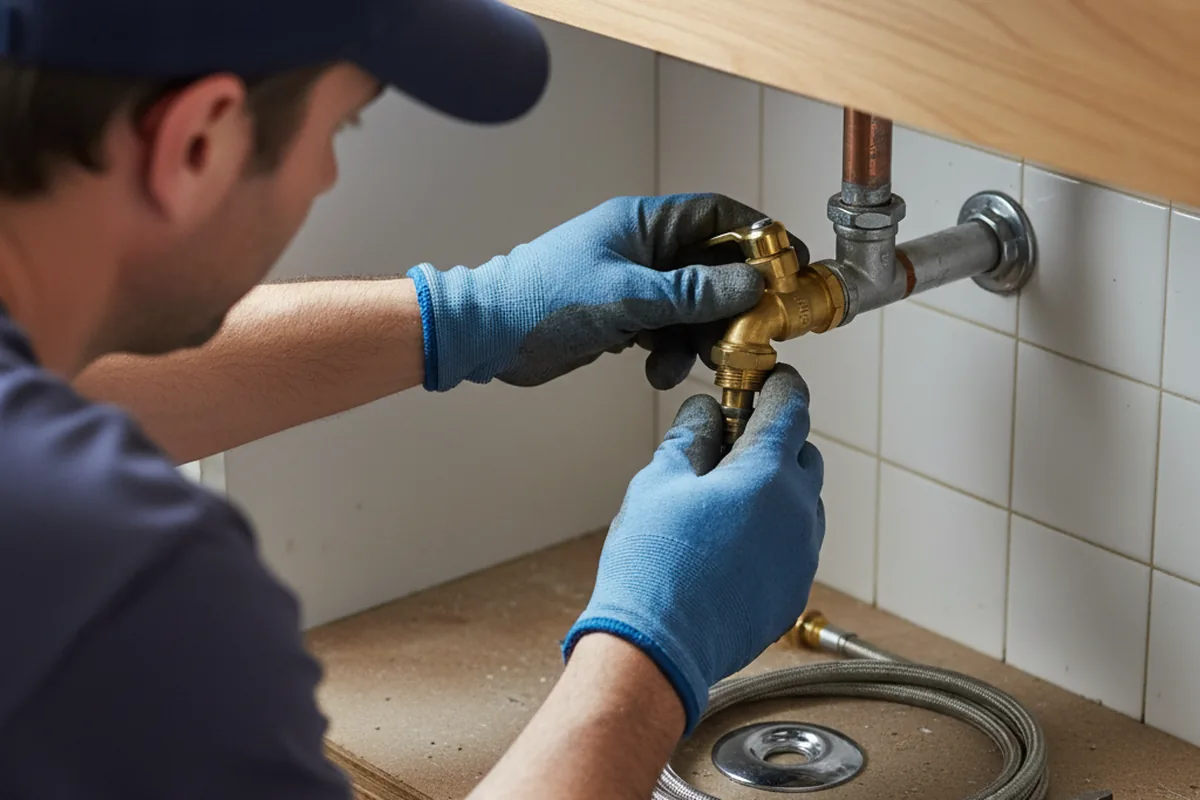 Shutoff valve and fitting work during Faucet and Fixture Repair in Glade Spring